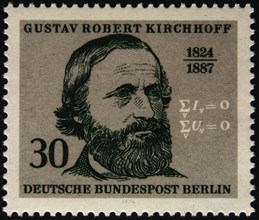 German stamp with portrait of Gustav Robert Kirchhoff
