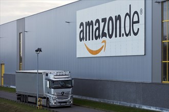 Trucks in front of Amazon logistics centre