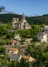 View with romanesque church of Saint-Nectaire