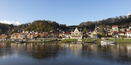 Town view with Elbe