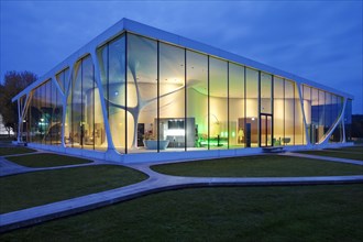 Glass Cube during blue hour