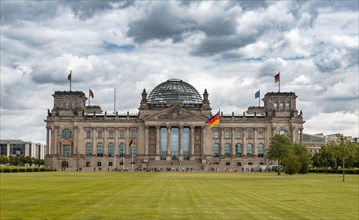 Reichstag and Germany Flag