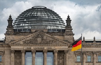 Reichstag and Germany Flag