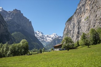 Mountain landscape in the Lauterbrunnen Valley