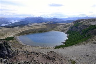 Crater lake on the volcano Batea Mahuida