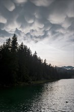 Thunderclouds over the Eibsee lake