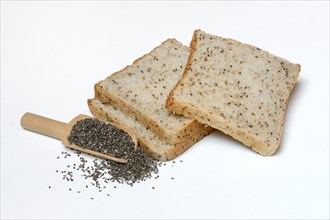 Sliced toast bread with chia seeds