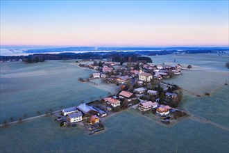 Village Berg near Eurasburg at dawn