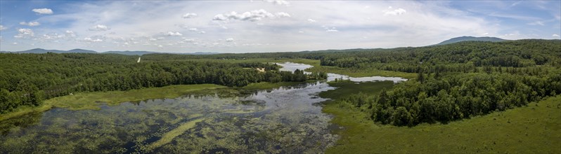 Aerial view of Mud Pond with Mount Monadnock