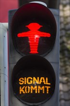 Red traffic light male of a pedestrian traffic light