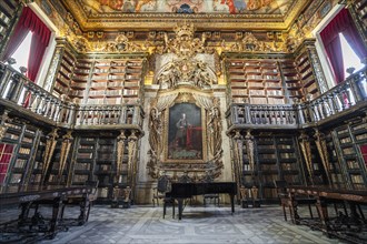 Interioir of library in historic University of Coimbra
