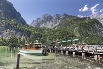 Historic electric boats on Lake Koenigssee