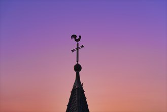 Weathercock on church spire