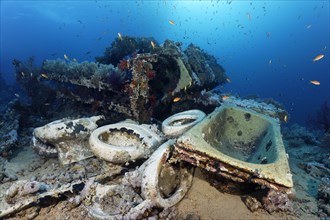 Remains of shipwreck Yolanda with cargo