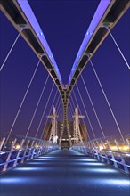 The Lowry bridge during blue hour
