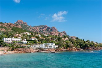 Coastal landscape in front of the Massif de l'Esterel