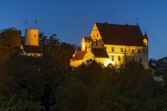Mindelburg at night illumination