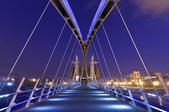 The Lowry bridge during blue hour