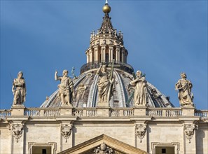 Cupola of St. Peter's Basilica with statues of Saints James