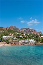 Coastal landscape in front of the Massif de l'Esterel