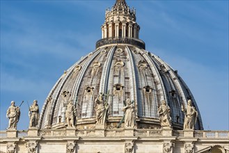 Cupola of St. Peter's Basilica with statues of Saints Thomas