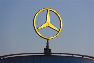 Mercedes star on Mercedes Benz branch in Stuttgart