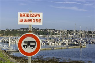 Camper Forbidden sign at the port of