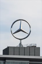 Mercedes star on Mercedes Benz building in Stuttgart-Untertuerkheim
