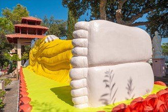 Lying Buddha in the park of the pagoda Hong Hien