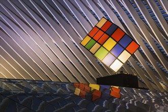 Large Rubik's Cube in Liege railway station