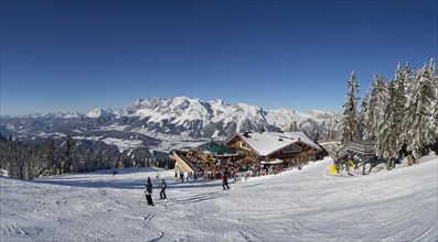 Ski area Planai with view to the Schafalm and the Dachstein massif