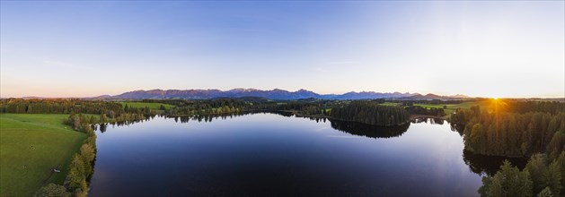 Panorama from sunset at the Schmutterweiher