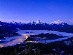 Fog in the valley basin of Berchtesgaden