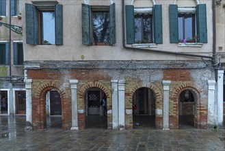 Historic arcades on the Campo del Ghetto Nuovo