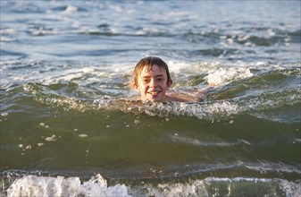 Youth swimming in the Baltic Sea