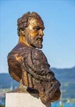 Gustav Klimt statue in Unterach