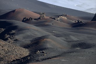 Volcanic lunar landscape