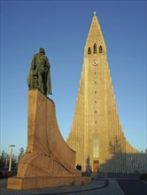Hallgrimskirkja or Hallgrims Church Church and Leif Eriksson Monument