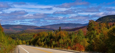 Parc National du Mont-Tremblant in Autumn colours. Near St.Donat Laurentians Quebec Canada