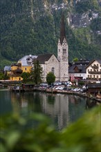Village view Hallstatt with church
