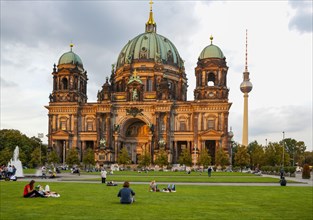 Berlin Cathedral with Television Tower and Lustgarten