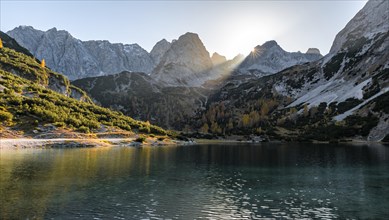 Mountains are reflected in the Seebensee