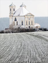 Pilgrimage church Marienberg in winter