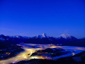 Fog in the valley basin of Berchtesgaden