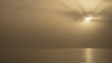 Sunset at Calima (sandstorm) on the Atlantic coast