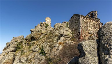 Chapel and tower of Rochegude. Saint-Privat-d'Allier village