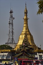 Mobile phone mast and Sule Pagoda