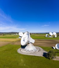 Large parabolic antennas of the Raisting earth station