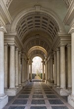 Forced perspective gallery by Francesco Borromini at Palazzo Spada