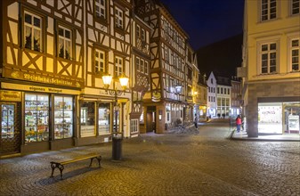 Medieval market place with half-timbered houses
